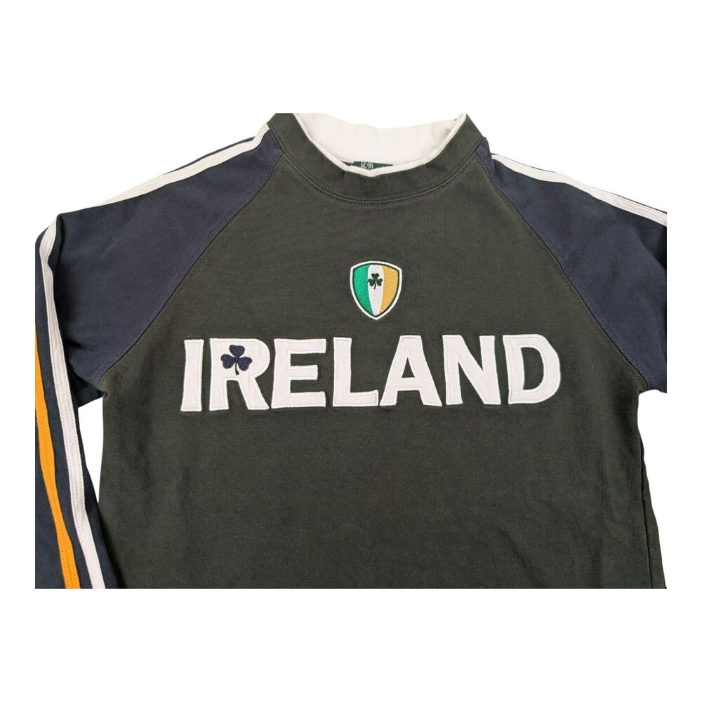Retro Irish Ireland XS Mens Heavy Long Sleeve Shirt Soccer Football Rugby - Picture 3 of 11